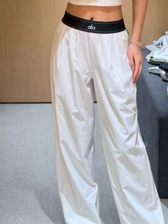 ALO Yoga Pants - ALO Yoga Suit Up Trouser Regular💕White Straight Leg Comfortable🏐Small (S)